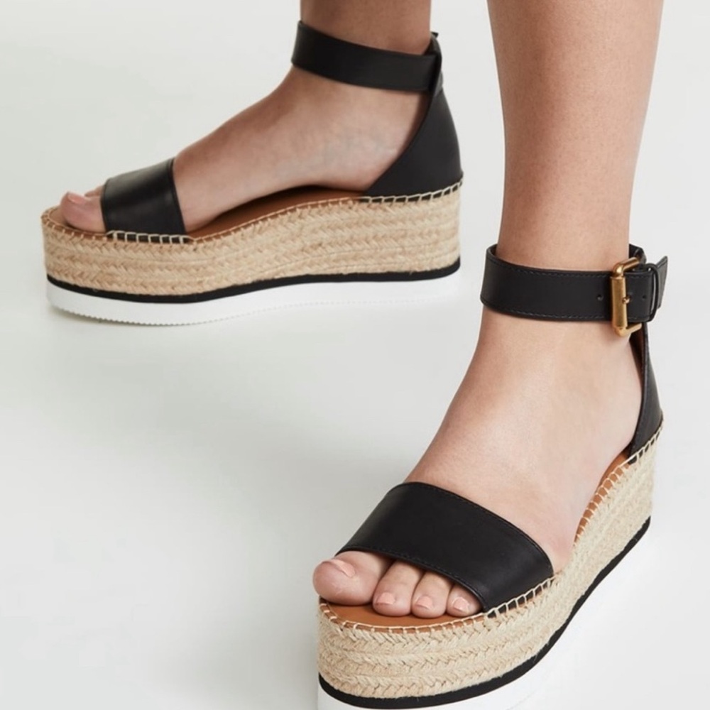 See By Chloe Glyn Espadrille Wedge Sandal in Metallic Size US 10 NEW WITH TAGS